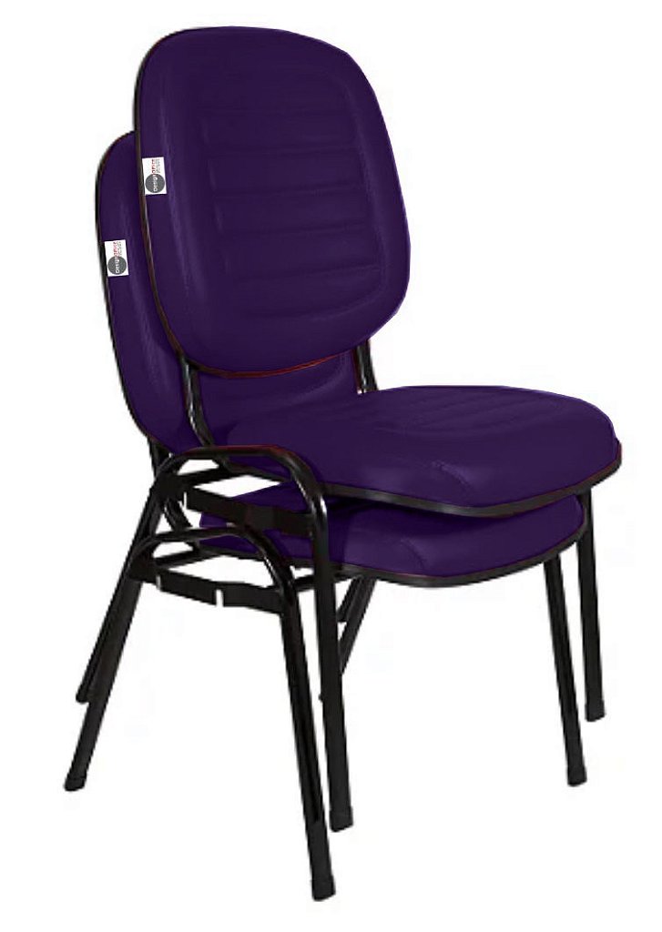 02 Cadeiras Empilhável para Igrejas Evangélicas Linha Holy Roxo - Imagem 4