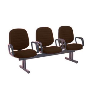 Cadeira para Igrejas Evangélicas em Longarina com 03 lugares Linha Blenda Marrom