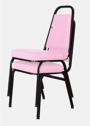 02 Cadeiras Empilhável para Hotelaria Linha Hotel Jersey Rosa