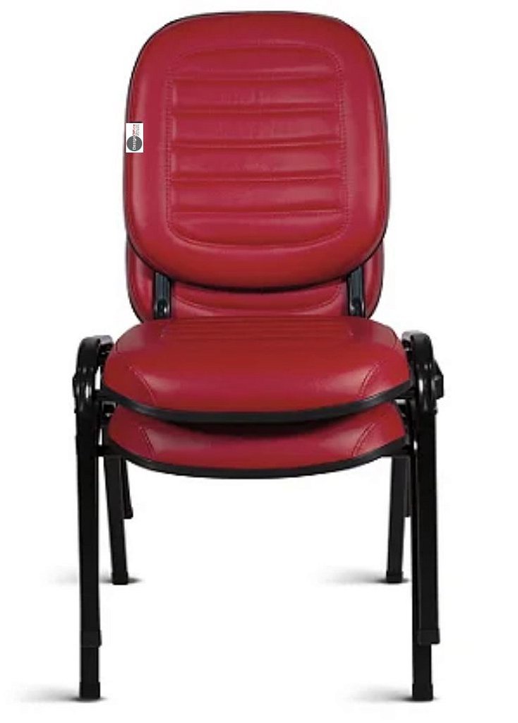 02 Cadeiras Empilhável para Igrejas Evangélicas Linha Holy Vermelho - Imagem 4