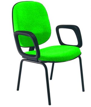 Cadeira para Igrejas Evangélicas com Braços Diretor para Escritório Linha Uno Verde