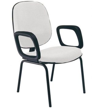 Cadeira para Igrejas Evangélicas com Braços Diretor para Escritório Linha Uno Branco