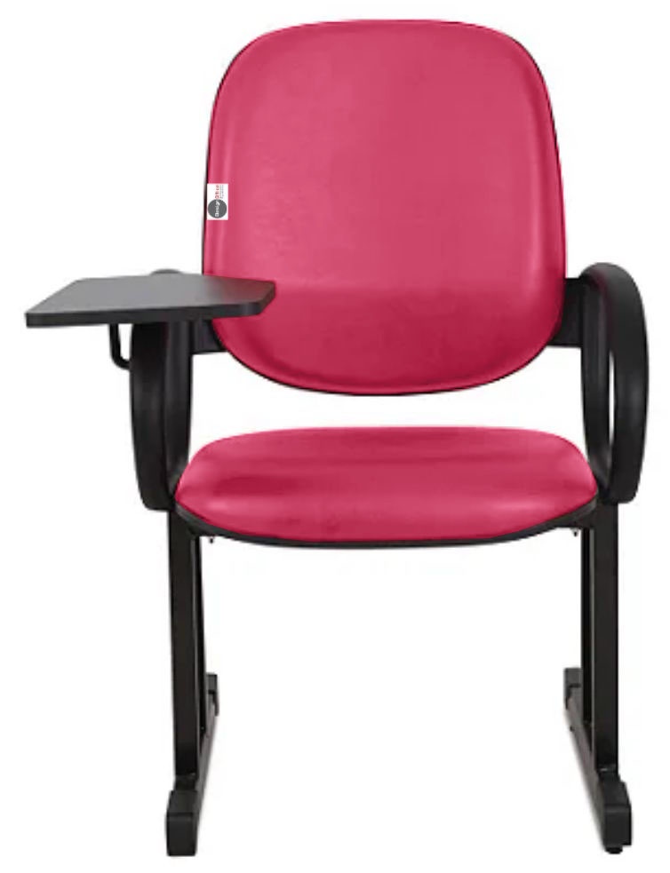 01 Cadeira Escolar para Auditório e Escolas com Prancheta Linha Dallas Auditório Rosa - Imagem 2