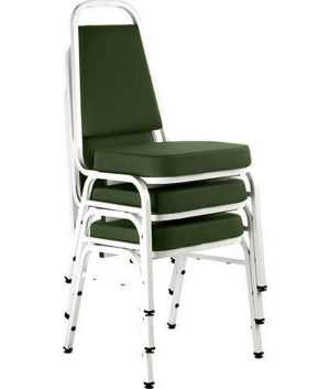 Kit com 3 Cadeiras Empilháveis Linha Hotel Plus Verde