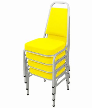 Kit com 4 Cadeiras Empilháveis Linha Hotel Plus Amarelo