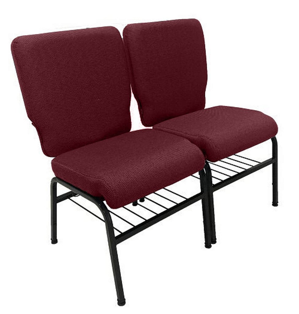 02 Cadeiras para Igrejas c/ Porta Biblía e Porta Cálice Vermelho - Imagem 2