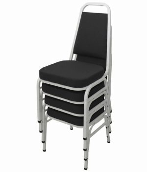 Kit com 4 Cadeiras Empilháveis Linha Hotel Plus Preto