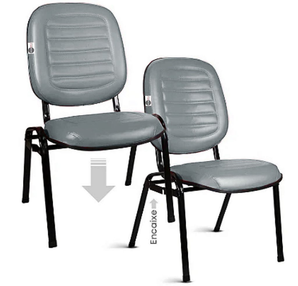 Cadeira Empilhável para Igrejas Evangélicas Linha Holy Cinza - Imagem 7