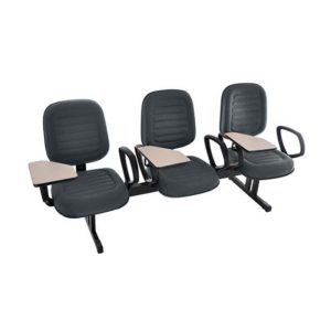 Cadeira Escolar Universitária em Longarina com prancheta para Escolas e Faculdades Linha Blenda Cinza