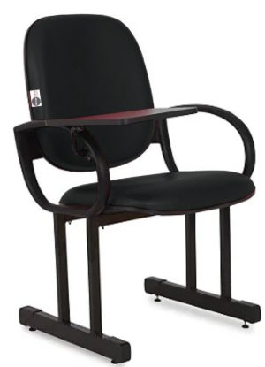 01 Cadeira Escolar para Auditório e Escolas com Prancheta Linha Dallas Auditório Preto