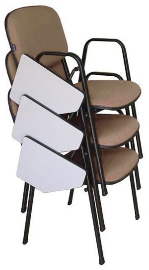 03 Cadeiras Escolar Universitária Linha Hotel Auditório Bege
