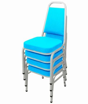 Kit com 4 Cadeiras Empilháveis Linha Hotel Plus Azul