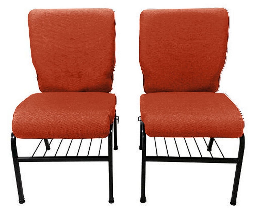 02 Cadeiras para Igrejas c/ Porta Biblía e Porta Cálice Vermelho - Imagem 4