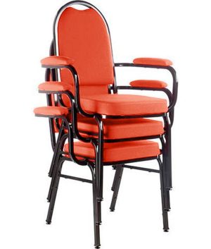 Kit com 3 Cadeiras para Auditório Linha Hotel Vermelho