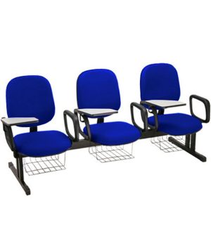 Cadeira Escolar em longarina para Escolas Linha Uno Azul