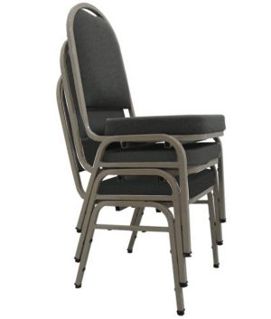 03 Cadeiras para Hotel e Auditório Linha Hotel Cinza