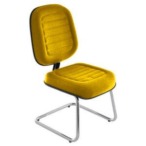 Cadeira Diretor para Auditório e Salas de Convenções Cromada Linha Blenda Amarelo
