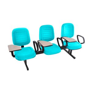 Cadeira Escolar Universitária em Longarina com prancheta para Escolas e Faculdades Linha Blenda Verde