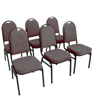 Kit com 6 Cadeiras para Auditórios Linha Hotel Cinza