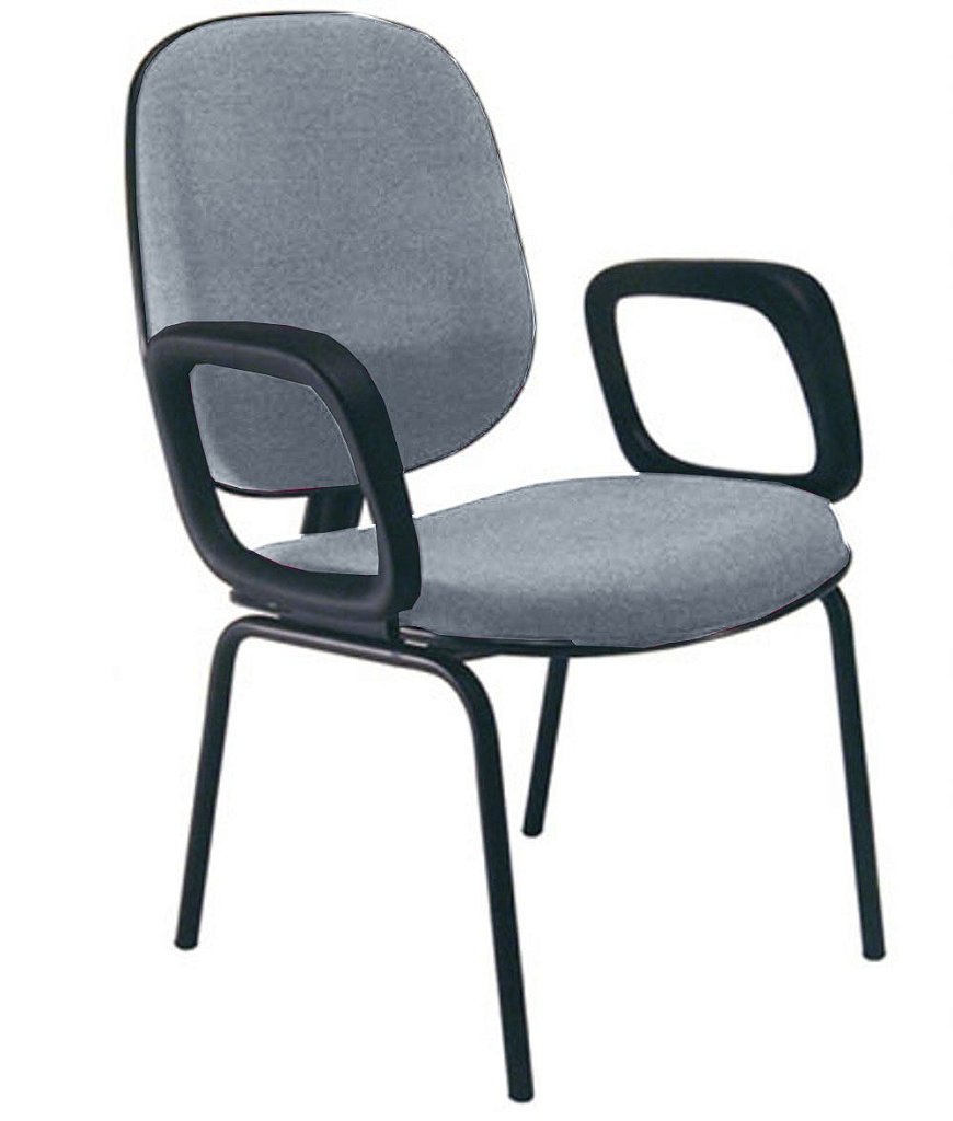 Cadeira para Igrejas Evangélicas com Braços Diretor para Escritório Linha Uno Cinza