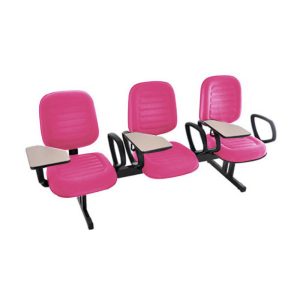 Cadeira Escolar Universitária em Longarina com prancheta para Escolas e Faculdades Linha Blenda Rosa