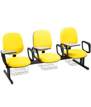 Cadeira Escolar em longarina para Escolas Linha Uno Amarelo