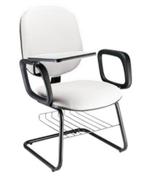 Cadeira Escolar Universitária com prancheta para Escolas Linha Uno Branco