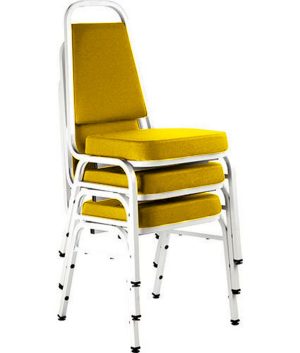 Kit com 3 Cadeiras Empilháveis Linha Hotel Plus Amarelo