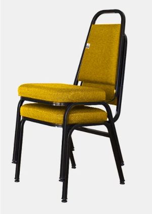 02 Cadeiras Empilhável para Hotelaria Linha Hotel Jersey Amarelo
