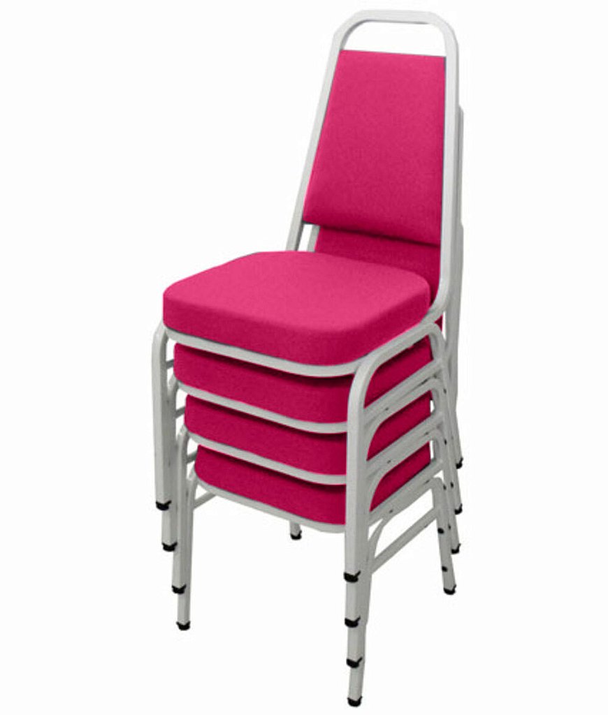 Kit com 4 Cadeiras Empilháveis Linha Hotel Plus Rosa