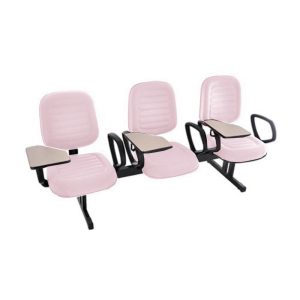 Cadeira Escolar Universitária em Longarina com prancheta para Escolas e Faculdades Linha Blenda Rosa