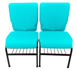 02 Cadeiras para Igrejas c/ Porta Biblía e Porta Cálice Verde