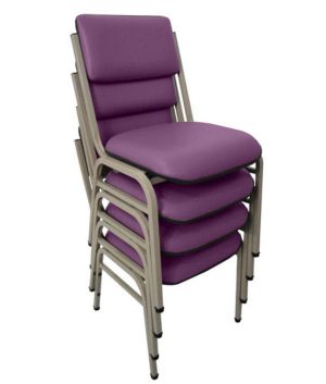 Kit com 4 Cadeiras para Auditórios Linha Hotel Smart Roxo
