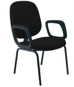 Cadeira para Igrejas Evangélicas com Braços Diretor para Escritório Linha Uno Preto