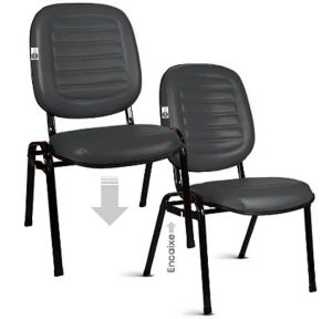 02 Cadeiras Empilhável para Igrejas Evangélicas Linha Holy Marrom