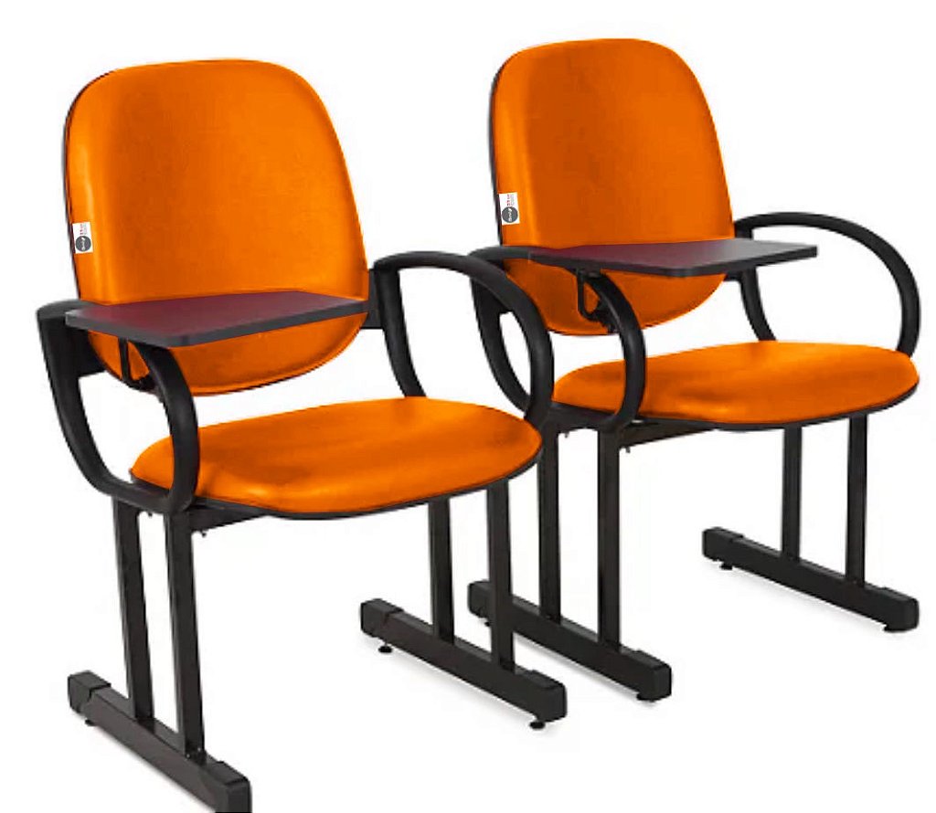 01 Cadeira Escolar para Auditório e Escolas com Prancheta Linha Dallas Auditório Laranja - Imagem 6