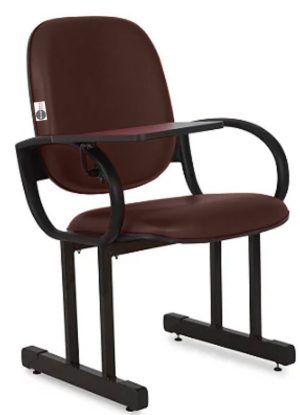 01 Cadeira Escolar para Auditório e Escolas com Prancheta Linha Dallas Auditório Vermelho