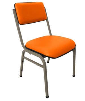 Cadeira Empilhável para Auditórios Linha Hotel Smart Laranja