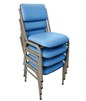 Kit com 4 Cadeiras para Auditórios Linha Hotel Smart Azul