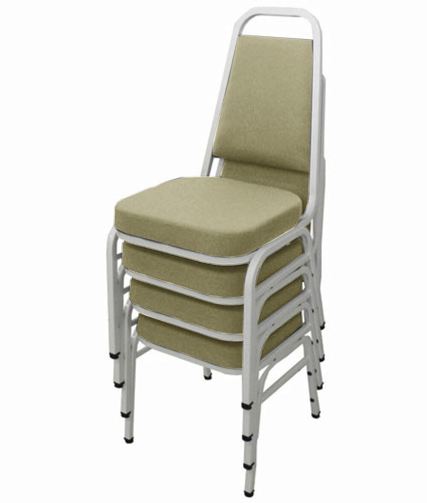 Kit com 4 Cadeiras Empilháveis Linha Hotel Plus Bege