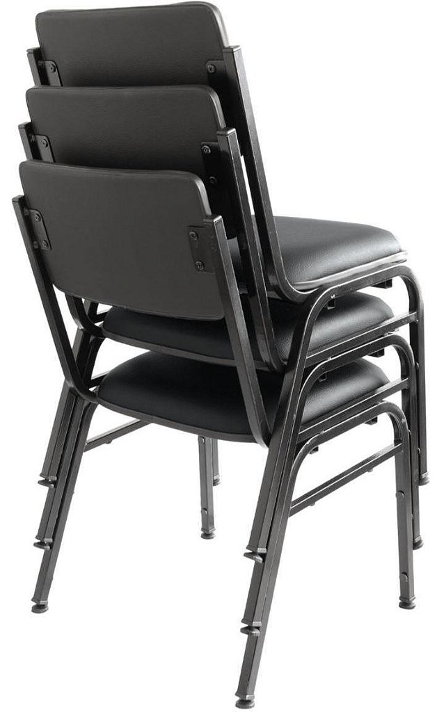 Kit com 3 Cadeiras para Auditórios Linha Hotel Smart Marrom - Imagem 2