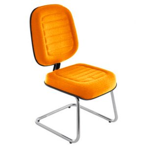 Cadeira Diretor para Auditório e Salas de Convenções Cromada Linha Blenda Laranja