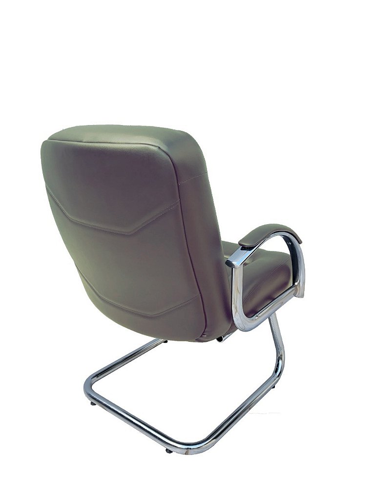 Poltrona Diretor Luxuosa Base Fixa Fixos Linha Firenze Marrom - Imagem 3