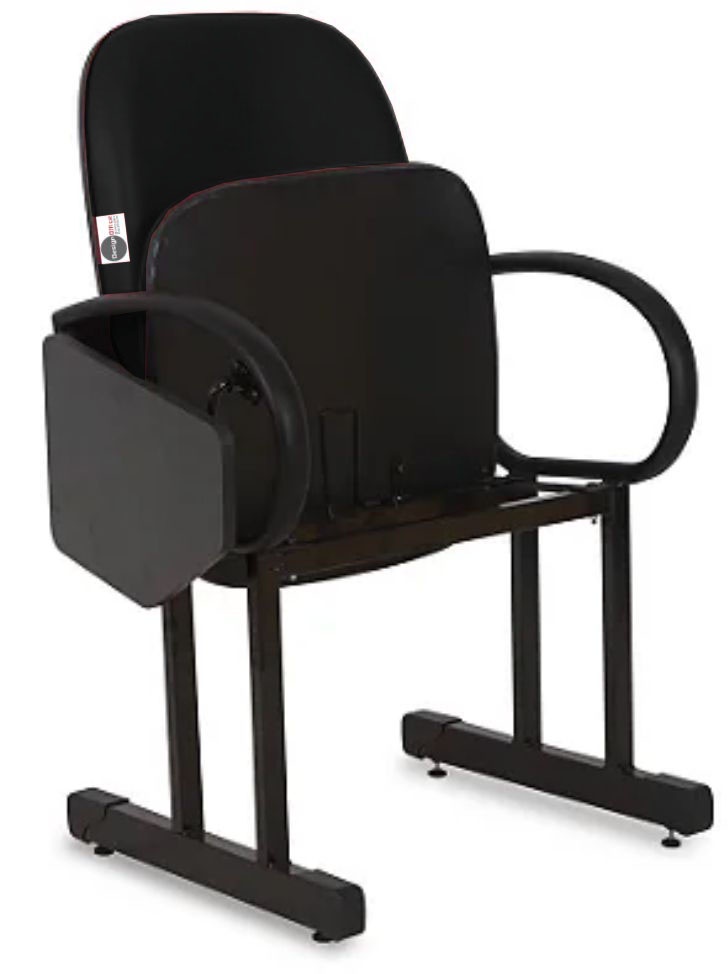 01 Cadeira Escolar para Auditório e Escolas com Prancheta Linha Dallas Auditório Preto - Imagem 4