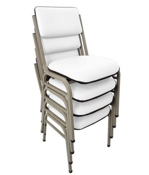Kit com 4 Cadeiras para Auditórios Linha Hotel Smart Branco