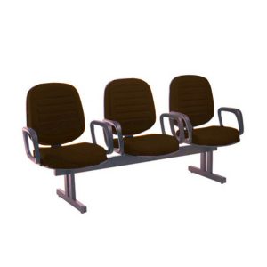 Cadeira para Igrejas Evangélicas em Longarina com 03 lugares Linha Blenda Marrom