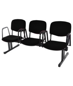 Cadeira em longarina para Igrejas e Auditórios Linha Hotel Preto