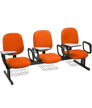 Cadeira Escolar em longarina para Escolas Linha Uno Laranja