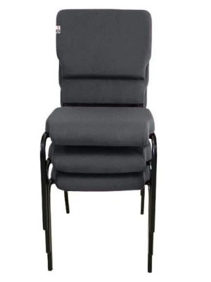 03 Cadeiras Empilhável para Igrejas Evangélicas Linha Church Marrom