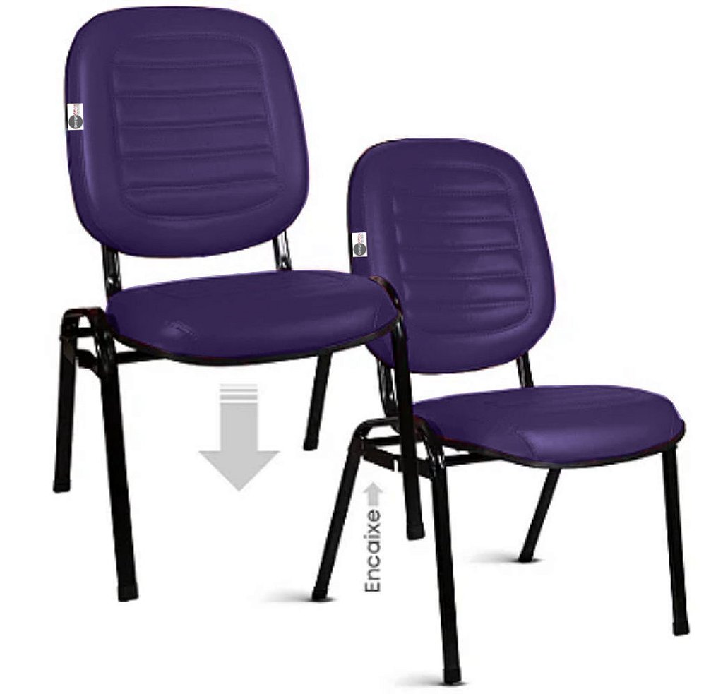 Cadeira Empilhável para Igrejas Evangélicas Linha Holy Roxo - Imagem 7